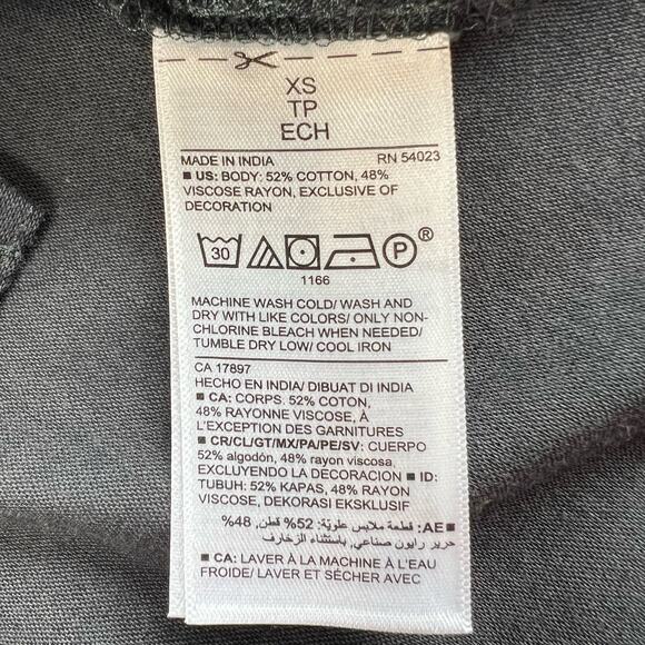 Old Navy Women's XS Cotton Blend Charcoal Gray Button Up Blouse - Picture 4 of 5